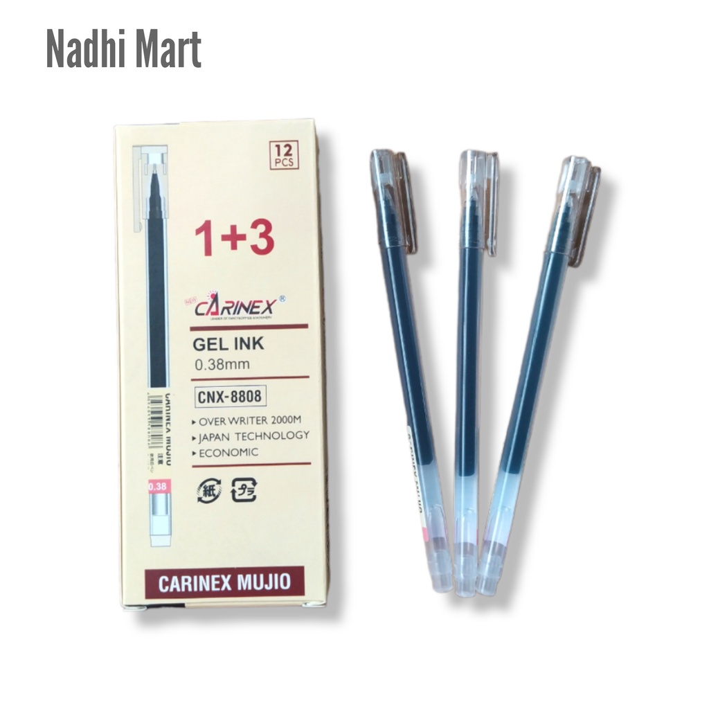 

CARINEX MUJIO 8808 PULPEN GEL HITAM 0,38 MM