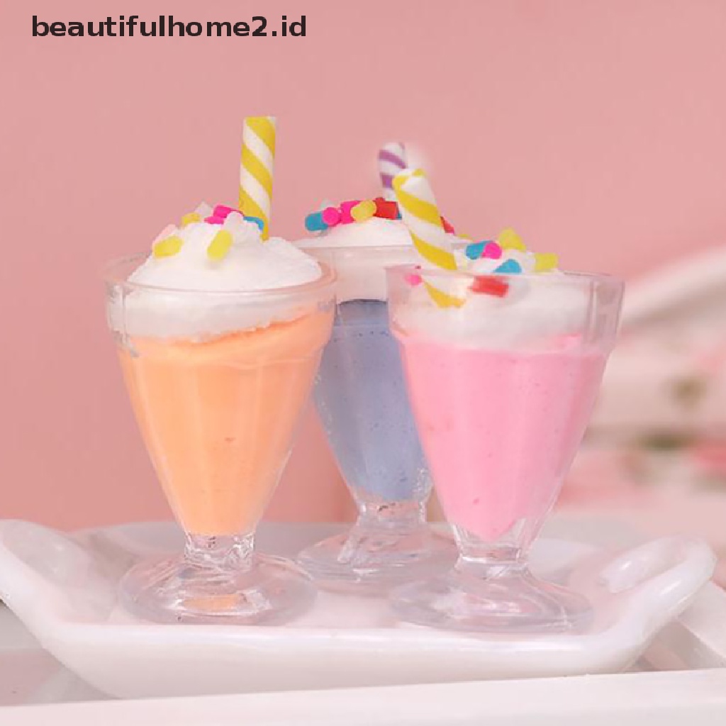 (beautifulhome2.id) 1pc Mainan Miniatur Es Krim Skala 1: 12 Untuk Aksesoris Dapur Rumah Boneka