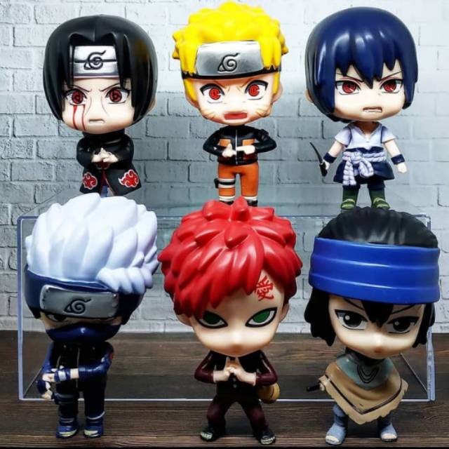 Naruto Garra Sasuke Kakashi Itachi Chibi Action Figure set 6