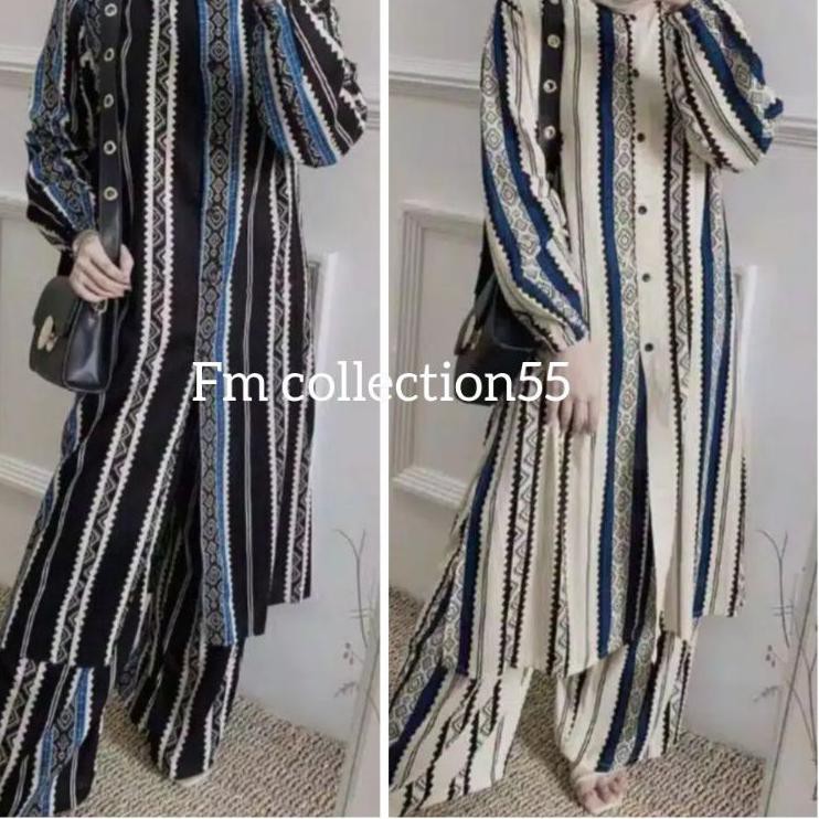 Laris Q0CHU SETELAN LONG TUNIK JUMBO MALIKA / SETCEL LONG TUNIK JUMBO MALIKA / ONE SET LONG TUNIK JU