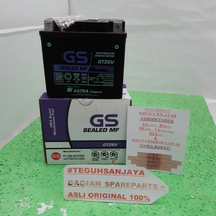Aki Accu Kering GTZ6V PCX Vario 125 150 Satria FU 150 Ori GS SEALED MF