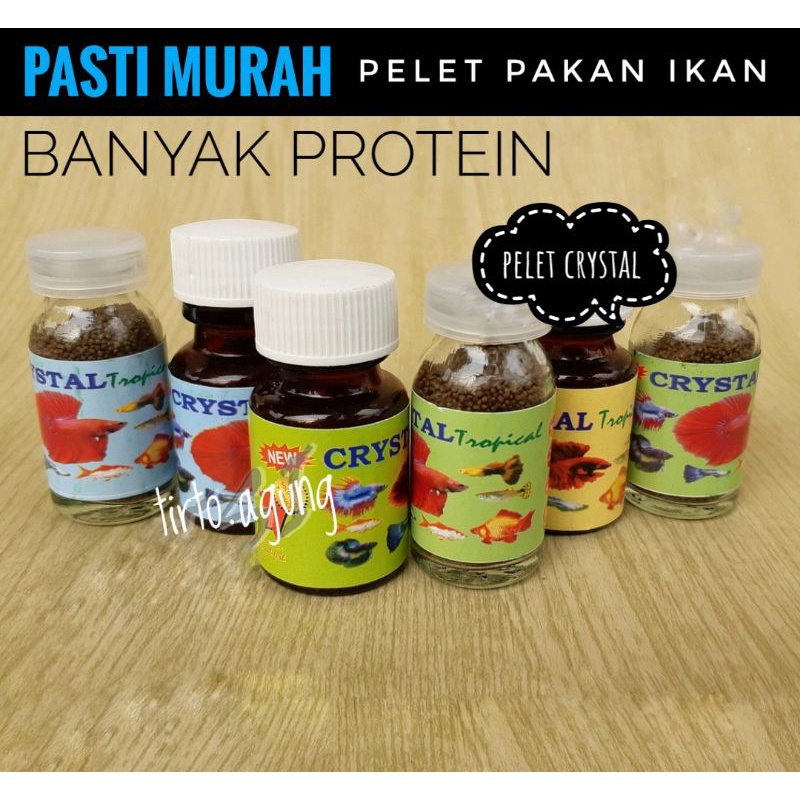 PELET PAKAN IKAN HIAS KECIL CRYSTAL TROPICAL aquarium aquascape makanan berprotein cupang guppy bettavit