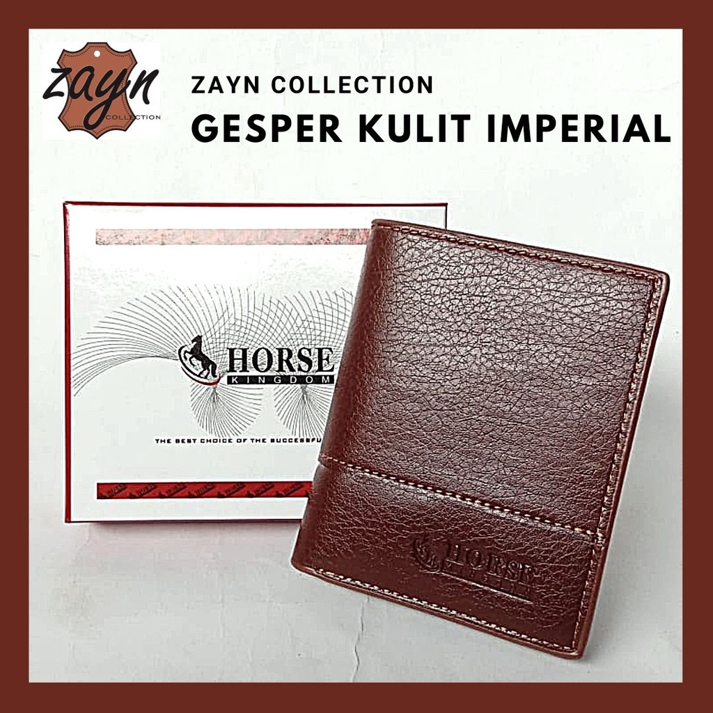 Promo Dompet Kulit Pria Impor Horse Imperial Model Lipat Pendek Leather Kulit Premium  Coffee