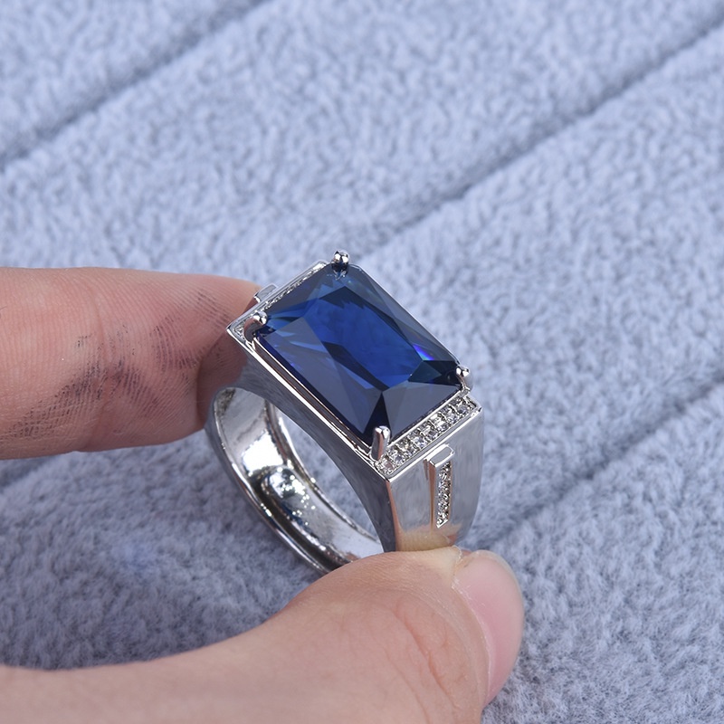 Goldkingdom Perhiasan Fashion Emas Asli Kadar 375 Bangkok Aksesoris Ready Stock Bertatahkan Zamrud Turmalin Cincin Berlapis Emas 18 K Putri Berlian Adjustable Band