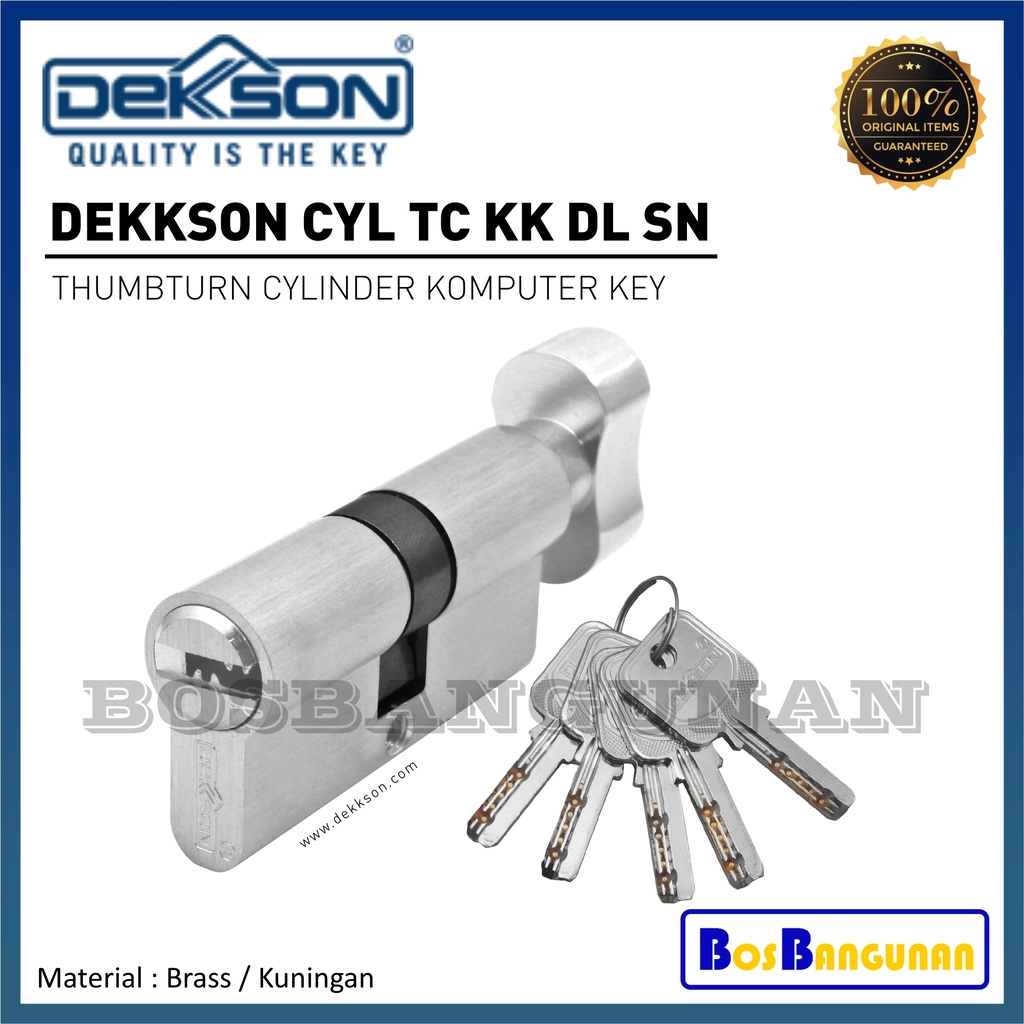 Cylinder Knob + Kunci Komputer Dekkson CYL TC KK SN / DEKKSON Cylinder Komputer Knob (Kunci - Knob) 
