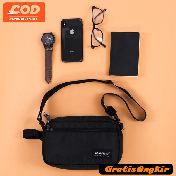 Tas Selempang Slempang Sling Bag Slingbag Bahu Kecil Mini Hp Pria Cowok Kulit Distro Keren Bagus Imp