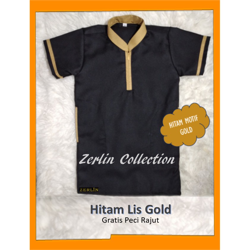 Gamis Bayi Warna Hitam Lis Coklat Gold Aqiqoh Lahiran Baby Jubah Anak Koko