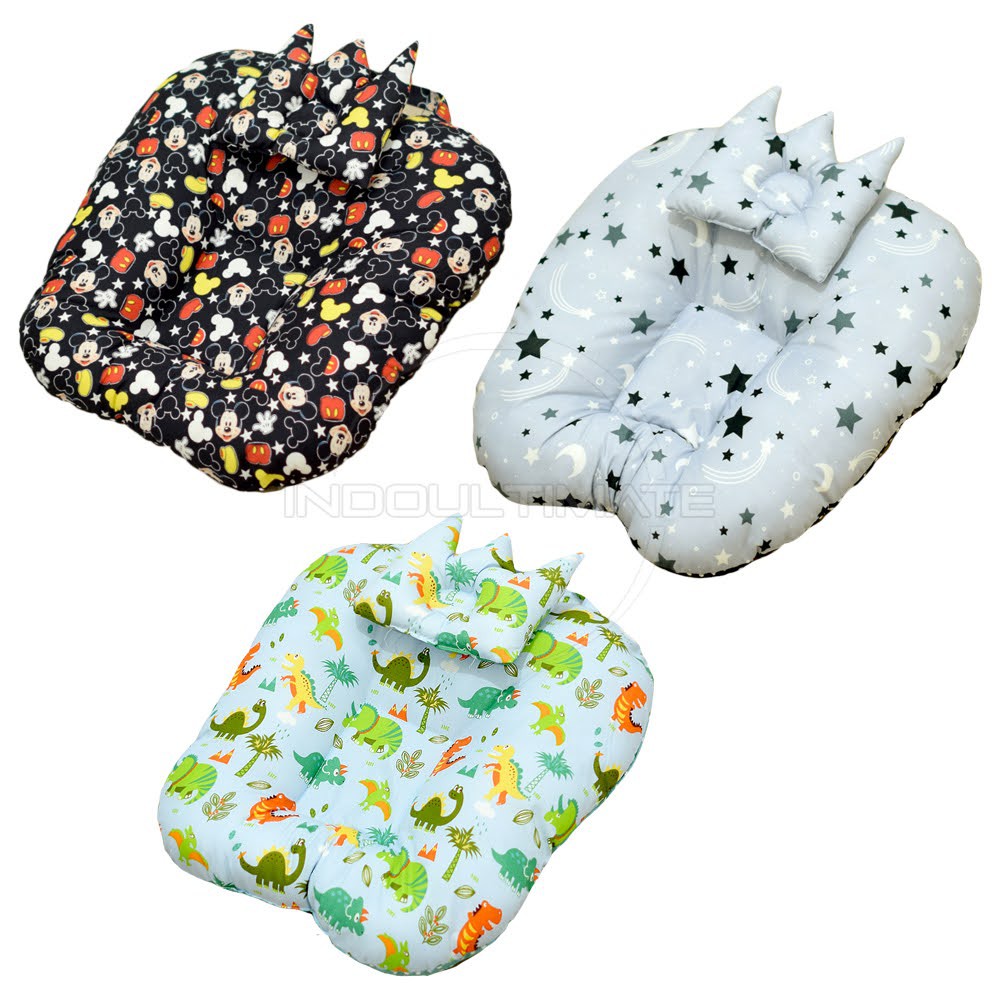 2in1 Bantal Sofa Bayi + Bantal Anti Peang Bayi Newborn Katun CVC SB-Y03 Bantal Sofa Duduk Bayi