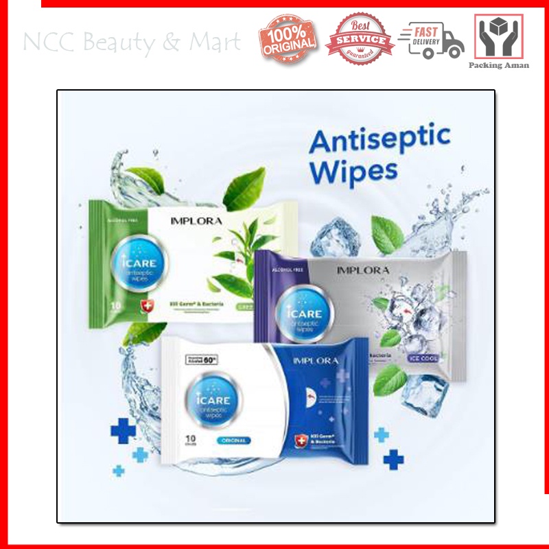 [PROMO SALE] * NCC * Implora Icare Tisu Basah Antiseptic Wipes Bunuh Kuman Virus dan Bakteri