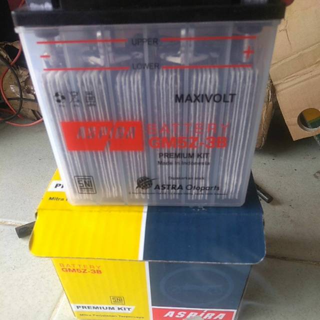 Aki motor aspira GM5Z-3B KIT (basah)