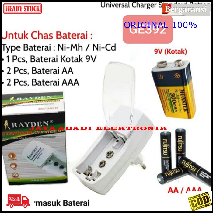 G392 Rayden ori 100% adaptor desktop cas charger baterai a2 a3 9v travel adapter desk adaptive charging cas casan baterry batu batere universal multi original aa aaa 9volt volt kotak G392   BISA 3 MACAM BATERAI cas AA / A2 AAA / A3 9V KOTAK 6F22  Ni-Mh Ni