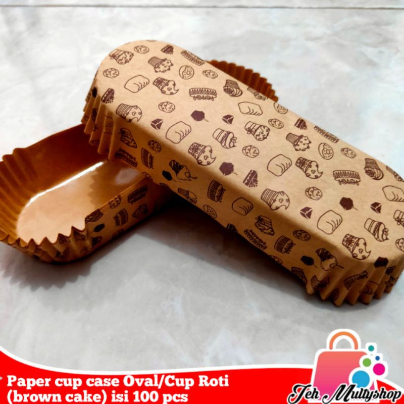 

Paper cup case Oval/cup roti (Brown cake) isi 100 pcs