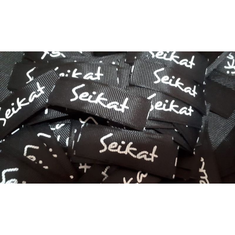 

Label Baju/Label Pakaian/Label Hijab Bahan Grossgrain/Pita Garis Alternatif Label Bordir/Label Woven