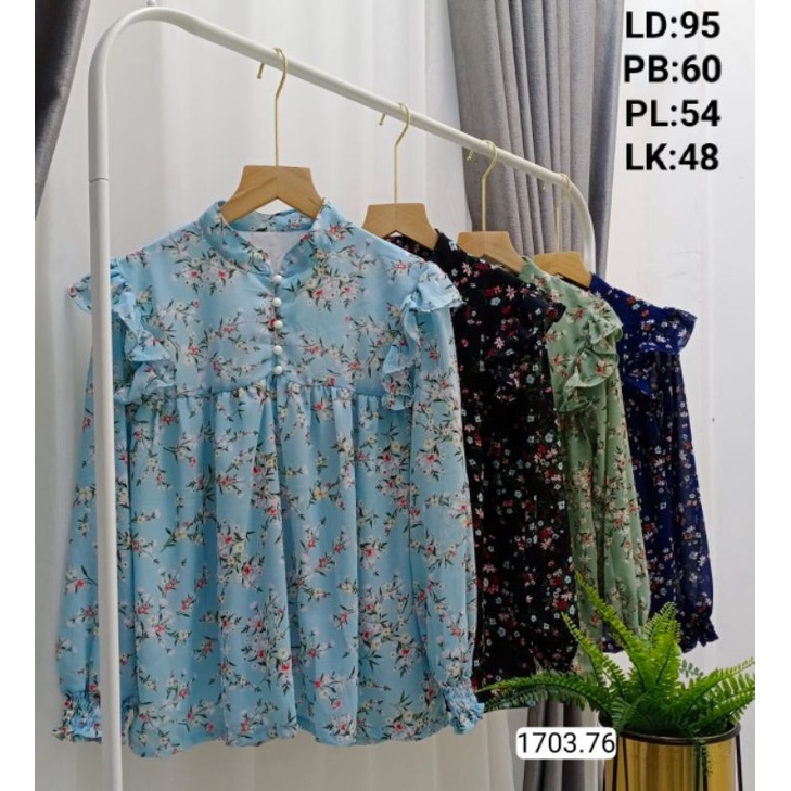 Blus Sifon Bunga NK170376-170383