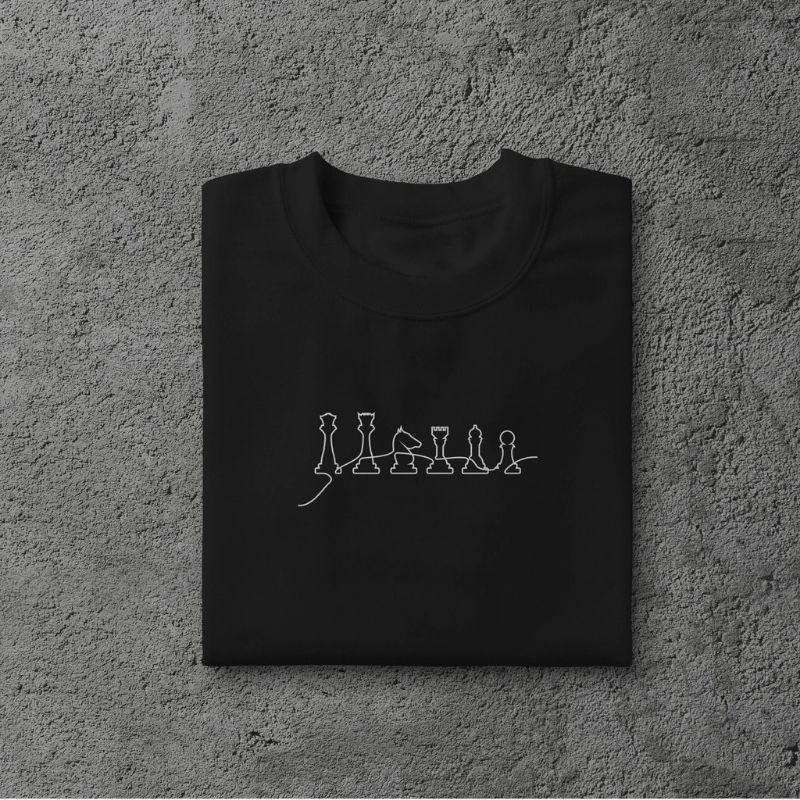Kaos Catur Baju Line Art Catur / Kaos Pemain Catur / Baju Pecinta Catur