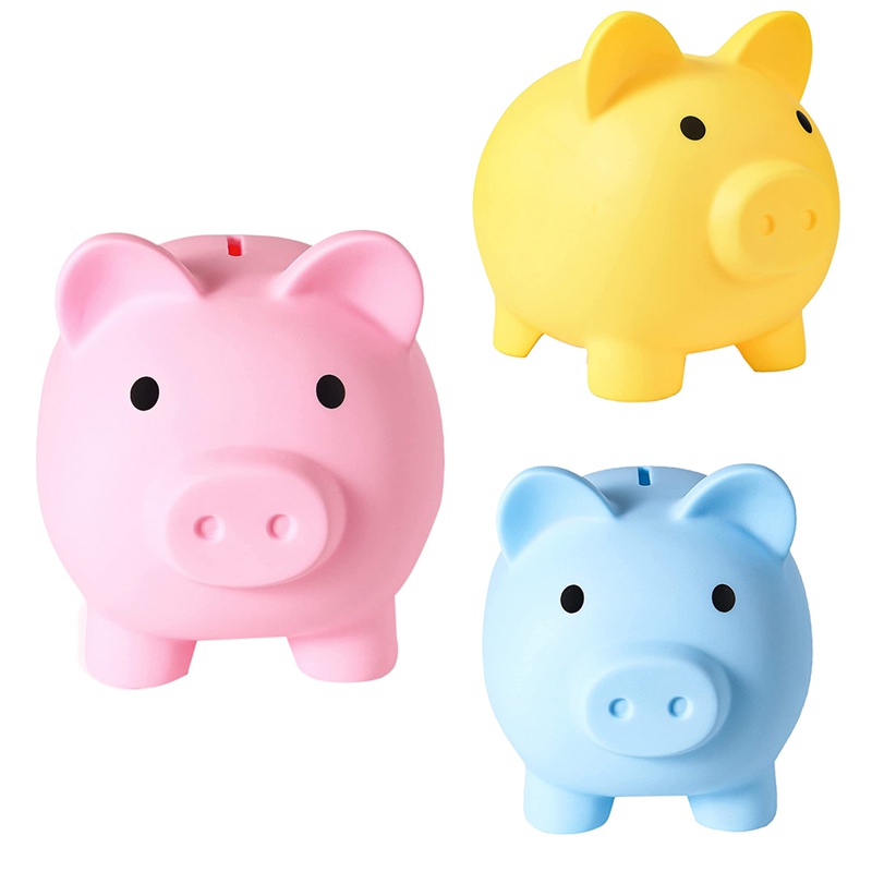 Large Piggy Bank, Unbreakable Plastic Money Bank, Coin Bank for Girls and Boys, Practical Gifts for Birthday(Pink)