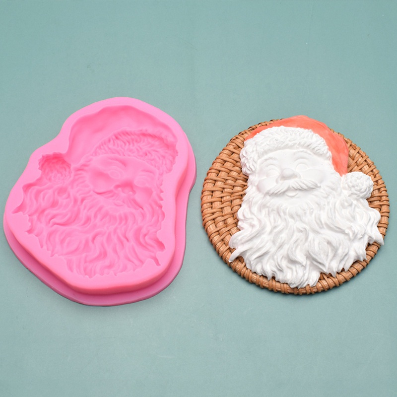 Cetakan Resin Epoksi Kue Handmade Bahan Silikon Desain Santa Claus Untuk Dekorasi Rumah