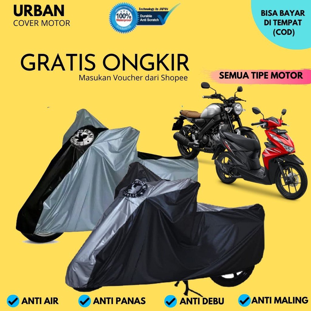 SARUNG MOTOR URBAN JUMBO NMAX PCX VARIO NINJA ADV AEROX LEXI BEAT MIO VESPA FREEGO VIXION BYSON GSX DLL UNIVERSAL ALL MOTOR SARUNG MOTOR JUMBO HONDA YAMAHA KAWASAKI SUZUKI BENELI DUCATI