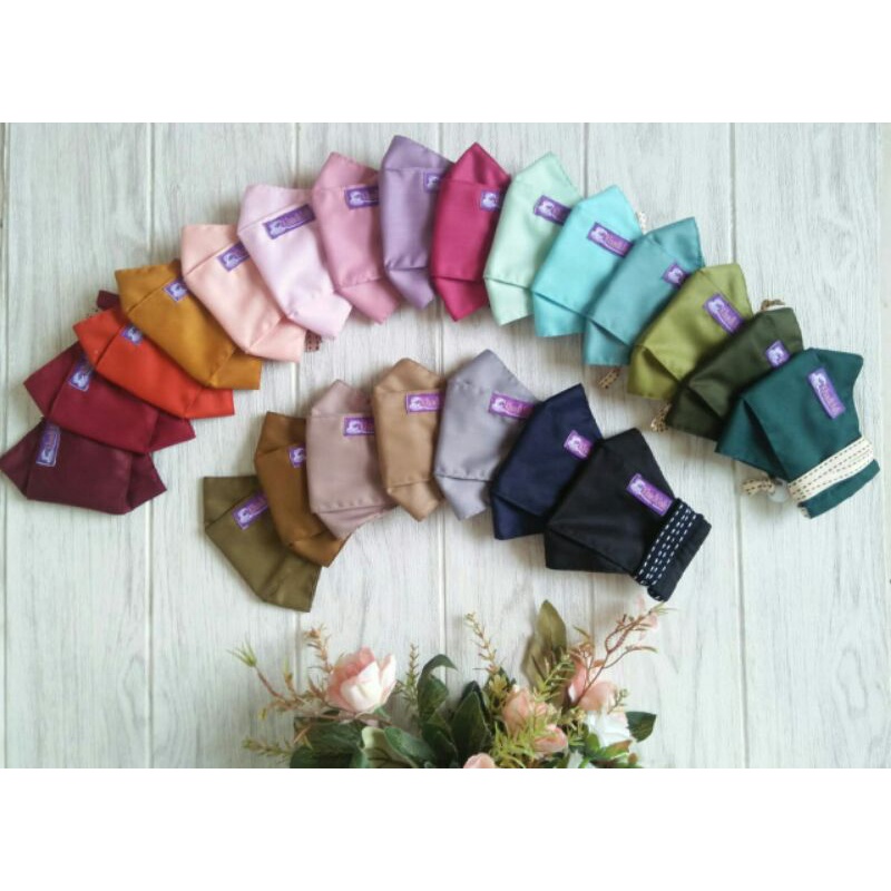 Masker 3D Origami Premium Hijab / Masker 3D Headloop / Masker 2 ply/ Masker Polos