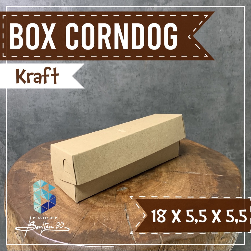 

( ECER ) BOX CORNDOG 18X5,5+5,5 CM/SOSIS/DUS MAKANAN/PAPER BOX/DUS CRAF/DUS DIMSUM TAKOYAKI /DUS MAKANAN