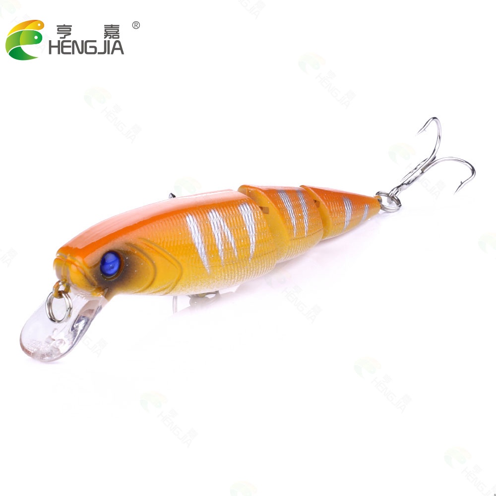 HENGJIA 13PCS/Lot Multi Section Sea Bass Hard Fishing Lure 3D Fish Eyes 3 Segment Crankbaits Minnow Fake Artificial Bait Suit For Fishing Carp Tackle