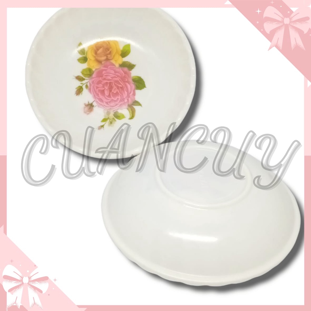 Cuancuy - Mangkok Kecil Motif Bunga Untuk Tempat Sambal Saus /Mangkok Kotak Kecil / Piring Kecil Sam