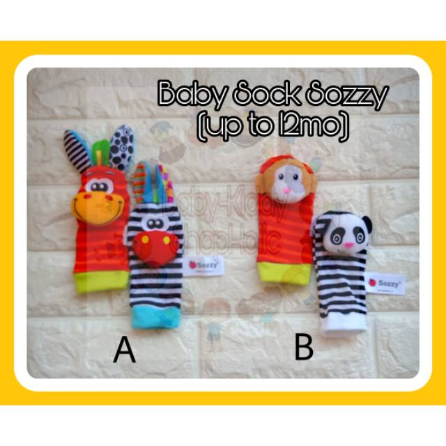 BABY SOCKS RATTLE / KAOS KAKI BAYI RATTLE MERK SOZZY