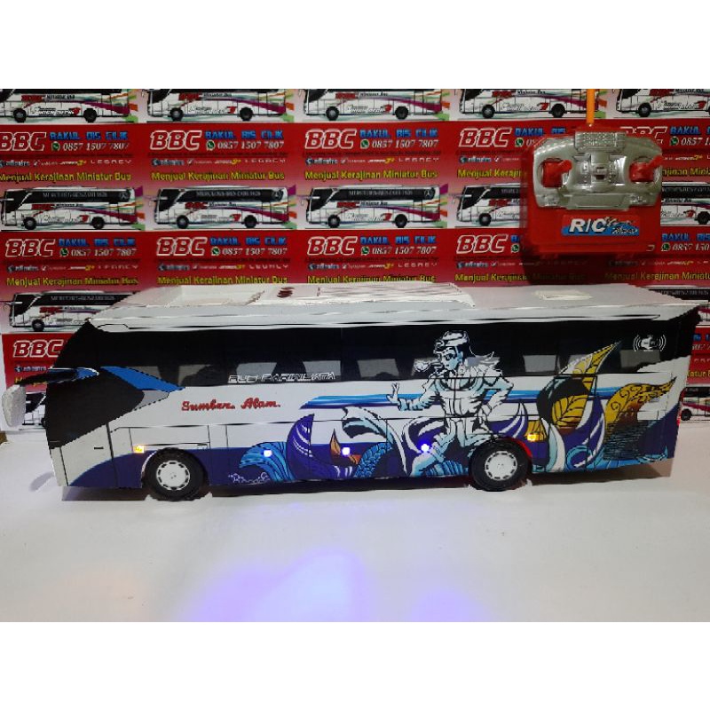 Miniatur bus RC Sumber Alam ( Remote Control ) DETIL RAPIH FULL TELOLET FULL STROBO FULL LED