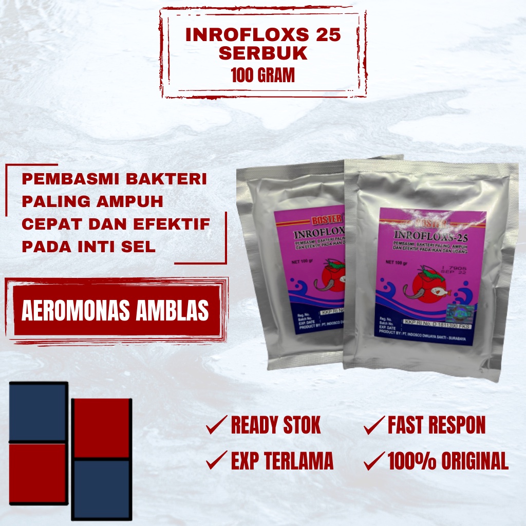 BOSTER INROFLOXS INROFLOK INROFLOX 25 ANTIBIOTIK IKAN 100GRAM