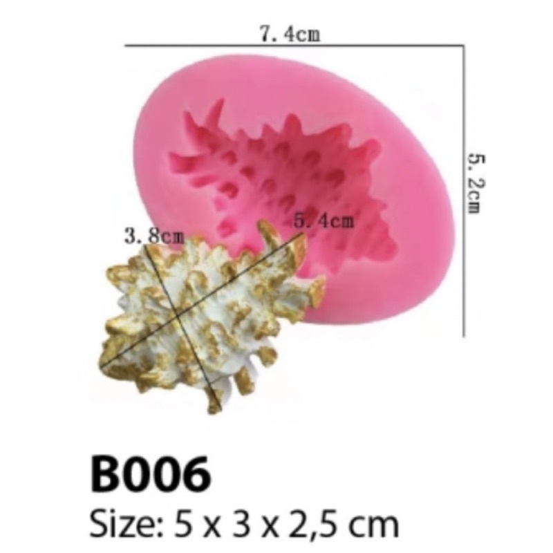 B006 - Cetakan Silikon Cokelat Mold Fondant Puding Binatang Laut Keong Kerang