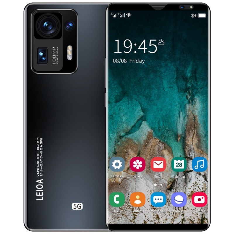 【Merek Baru HP】 Penjualan Panas Baru 5G Handphone Android MIX4 Smartphone Layar HD Dual SIM 6GB + 128GB/128GB Ponsel Android Lainnya-Black