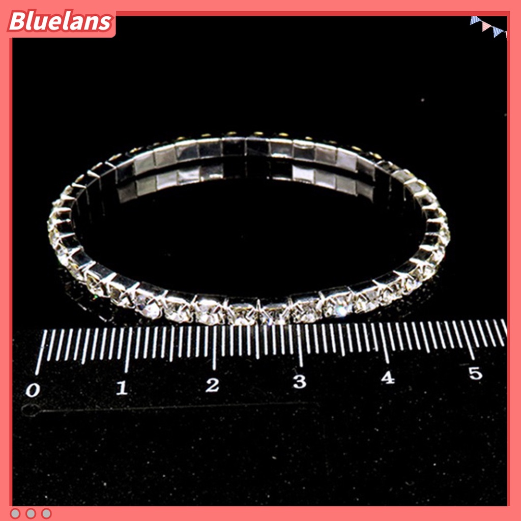 Gelang Tangan Elastis Bahan Alloy Aksen Berlian Imitasi Untuk Wanita