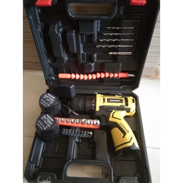 Bor baterai 12v nagawa ns12 cordless drill 12volt nagawa