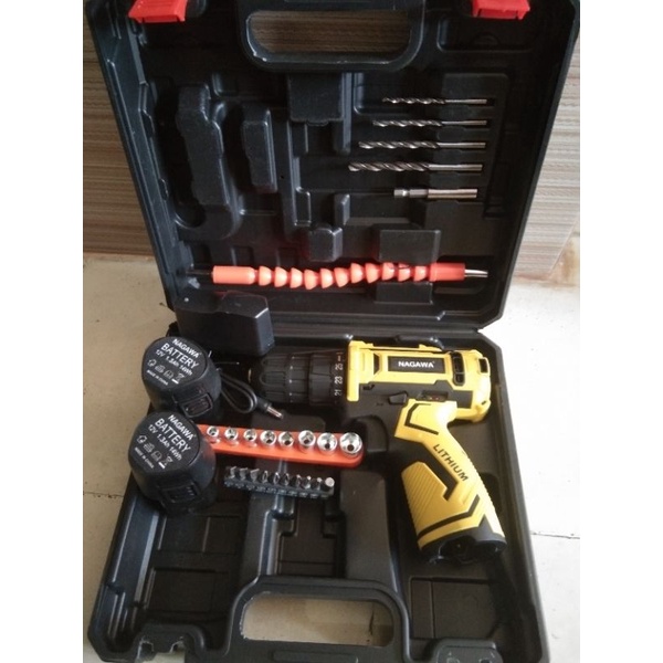 Cordless drill 12v Nagawa ns12 bor baterai nagawa 12volt