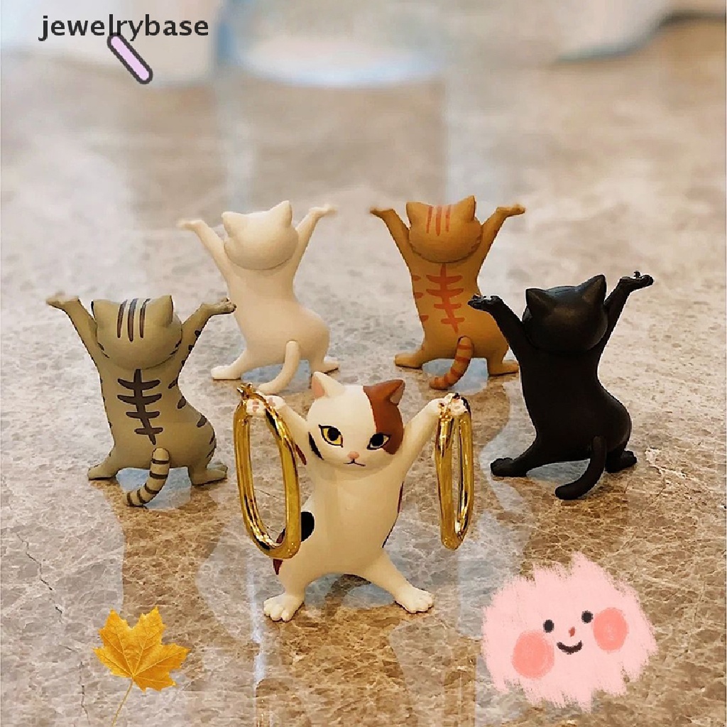 (jewelrybase) Stand holder Pulpen / stationery Desain Kucing Lucu Untuk Meja