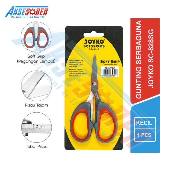 

Gunting Kecil Joyko Scissors [SC-828SG] / Gunting Kertas Kain Plastik