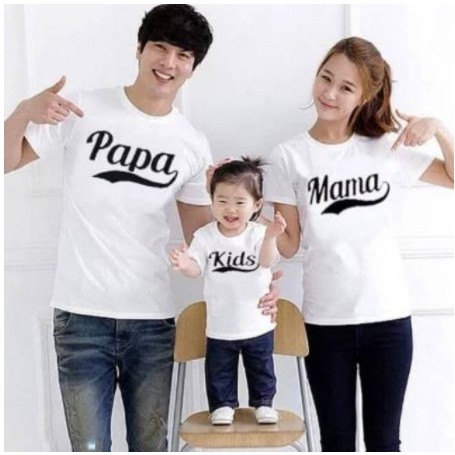Couple Kaos Family Couple Kaos Lengan Panjang Kapel Keluarga Pasangan Ayah Ibu dan Anak Bahan Babyte