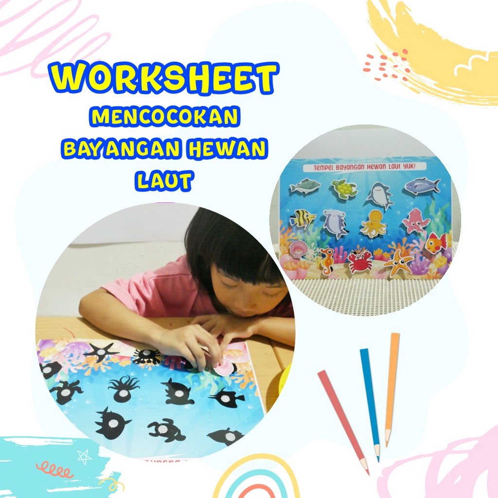 worksheet paud / worksheet tk / mencocokan hewan