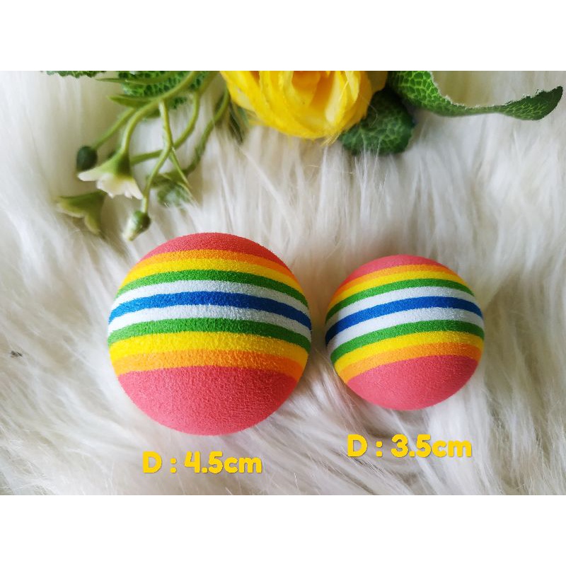 Mainan kucing bola rainbow (reseller free plastik plus hangtag)