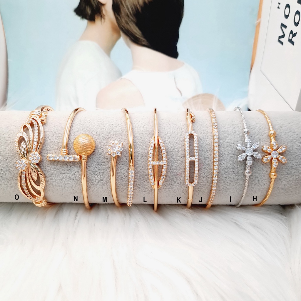 Gelang Bangle Wanita Permata Yaxiya Lapis Emas - BB376
