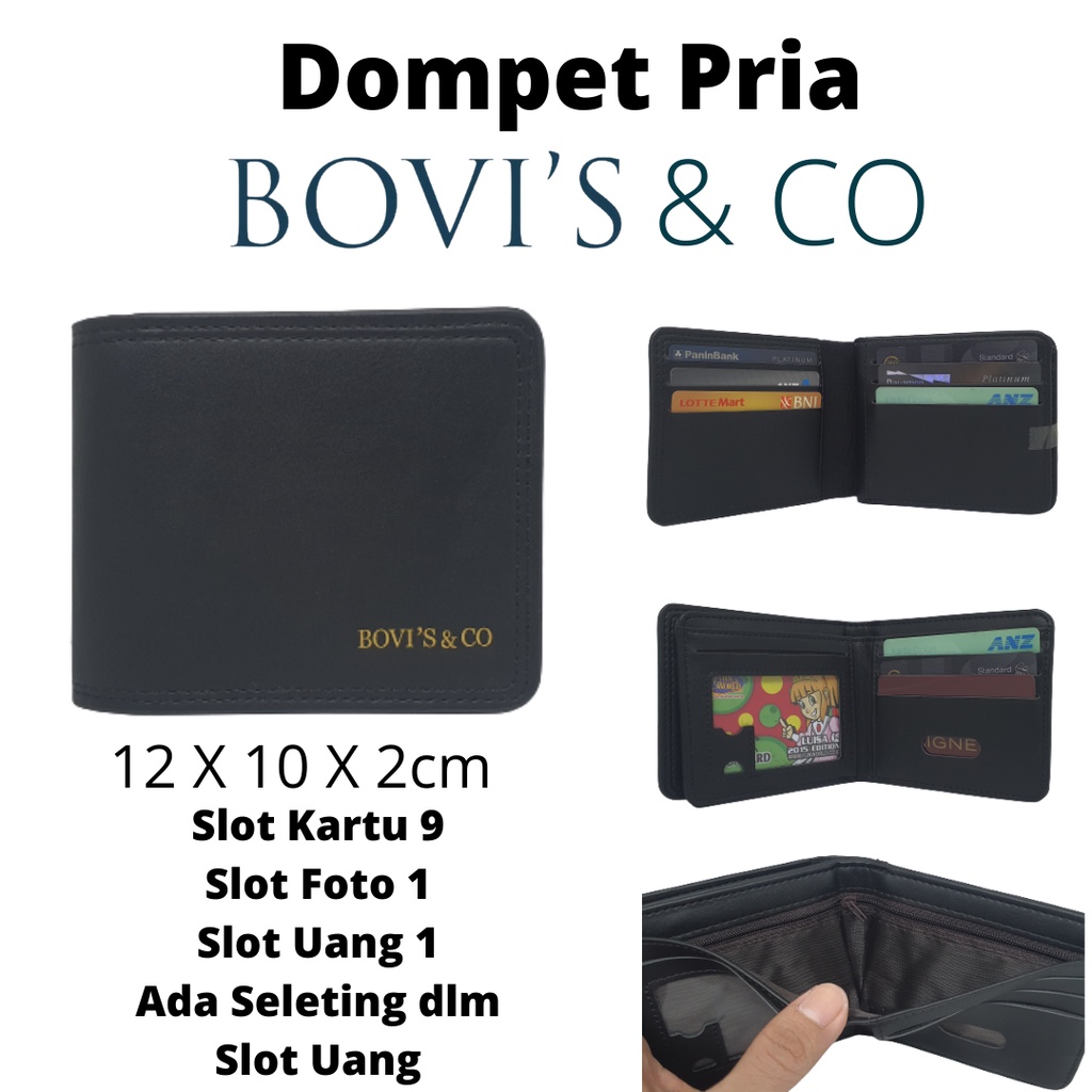 Dompet Pria Dewasa Bovis Original Bahan Kulit Sintetis Harga Murah Model Keren dan Terbaru serta Kualitas Distro