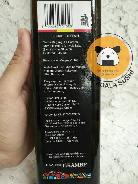 LA RAMBLA Extra Virgin Olive Oil Minyak Zaitun 500 ml Halal │ EVOO Import Spanyol