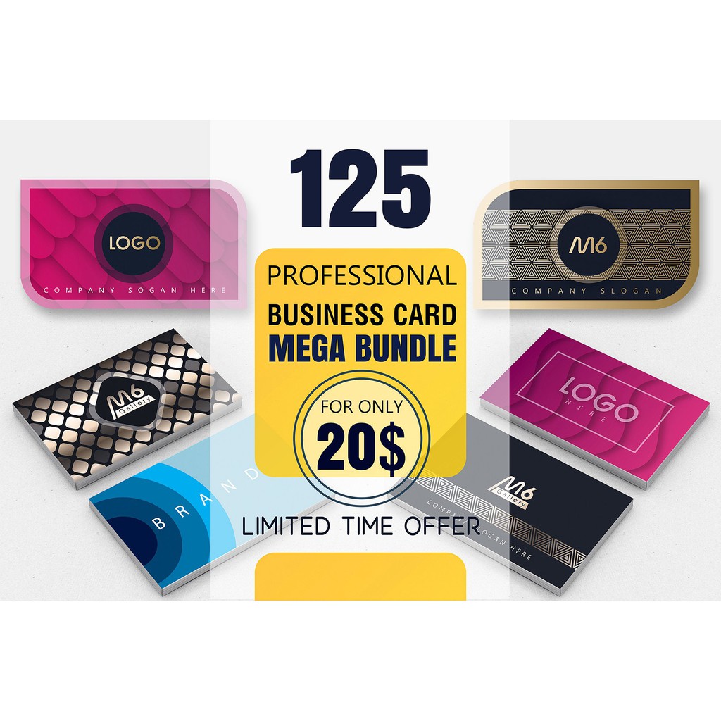 125 Business Card Mega Bundle - Adobe Photoshop &amp; Illustrator