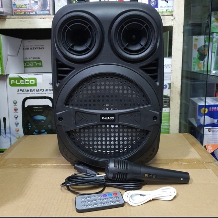 COD SPEAKER BLUETOOTH FLECO 8'5 INCH FLECO F-8603 PLUS MIC KARAOKE X-BASS//SPEAKER KARAOKE X-BASS//SPEAKER SALON AKTIF//SPEAKER WIRELESS