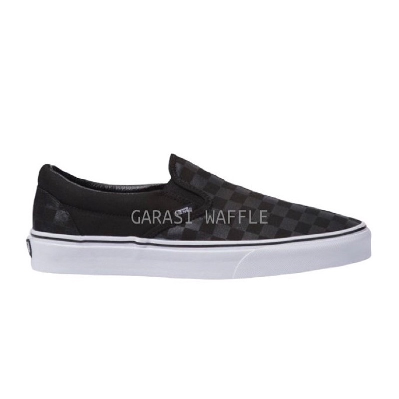 Vans Slip On Checkerboard Black Black - Vans Slip On Checkerboard Black - Vans Slipon Checkerboard B