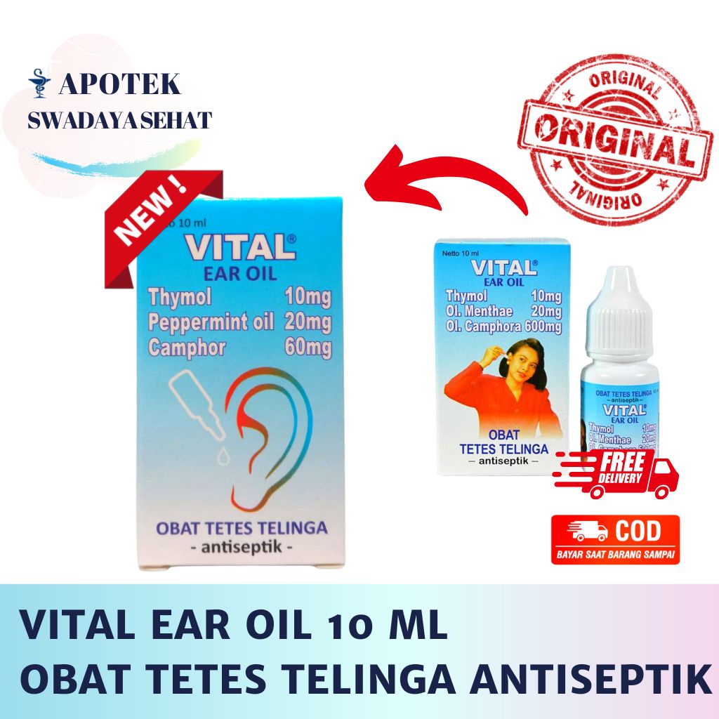 VITAL EAR OIL 10 ML - Obat Tetes Telinga Radang Antiseptik