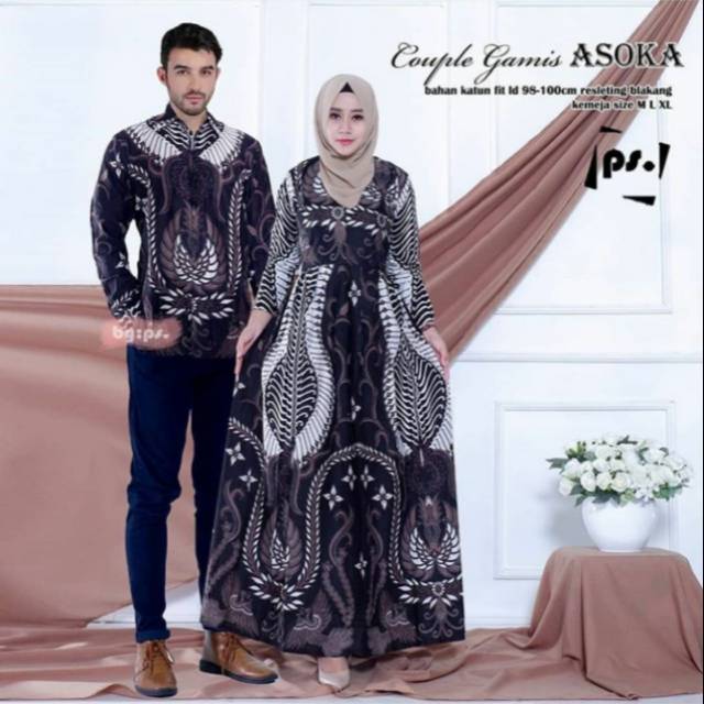 Gamis Batik Couple Kemeja Asoka 01