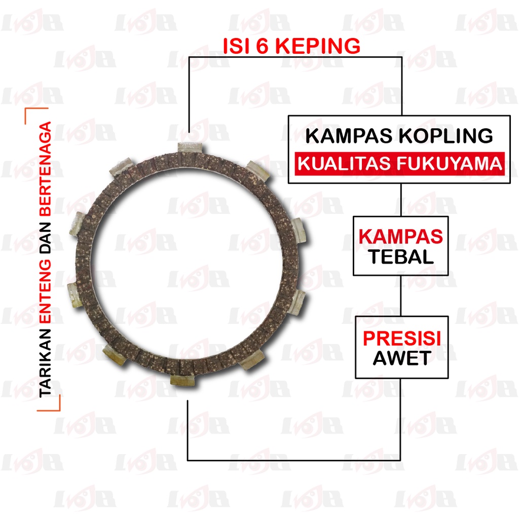 Kampas Plat Kopling Yamaha Vixion Scorpio Clutch 5 Lembar Fukuyama