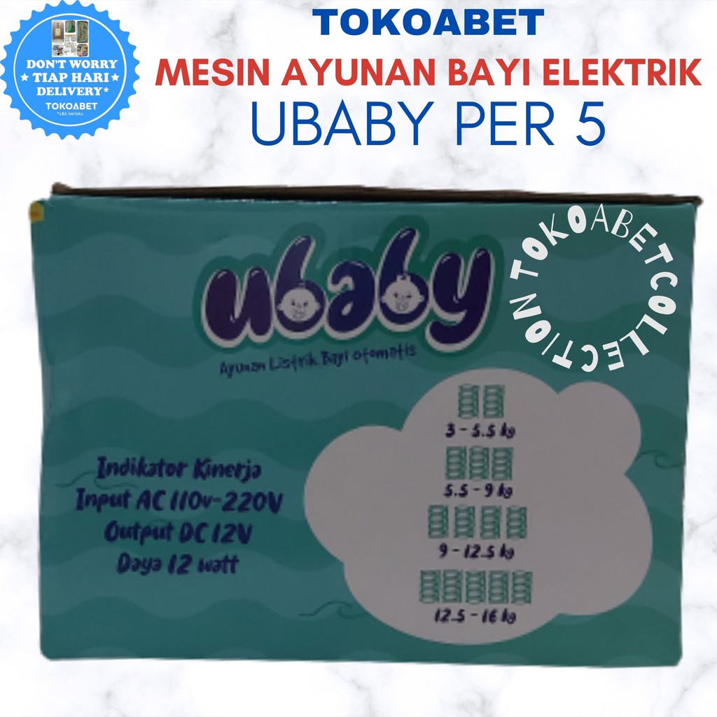 UBABY 5 PER Mesin Ayunan Bayi Listrik Otomatis Lengkap Per bisa Atur Kecepatan Musik Timer TOKOABET