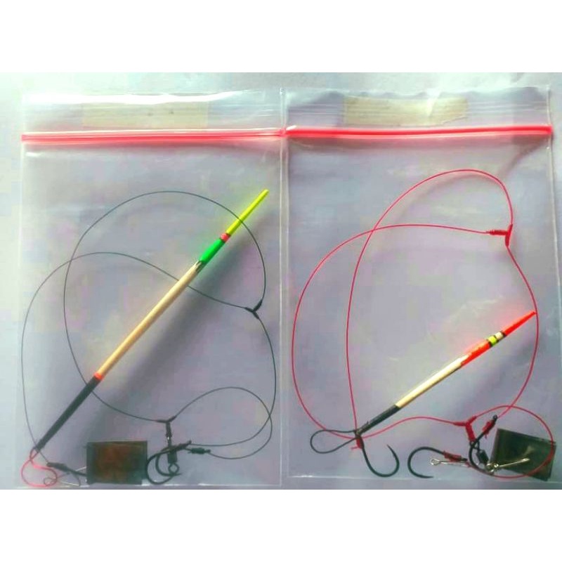 Rakitan pancing ikan mas cabang 3 mata kail no 2